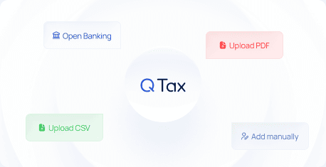 Q Tax Agent pulling client records together from Open Banking, PDF, CSV and manual entry
